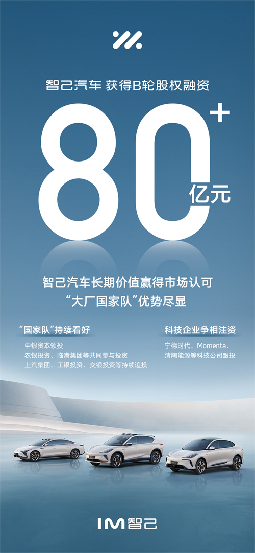 智己汽车成功获得超80亿元B轮股权融资，长期价值赢得市场认可