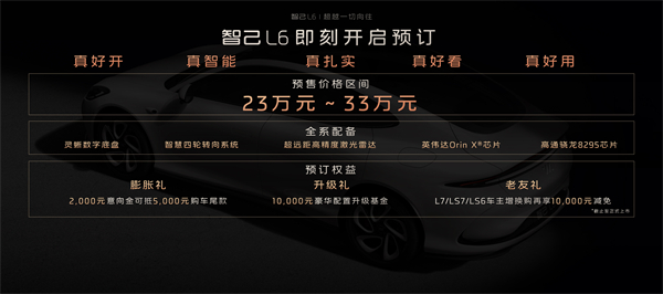 “超级智能轿车”智己L6正式发布，预售价格23万元~33万元 尖端科技首搭之王